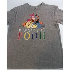 Women's Winnie the Pooh Characters Graphic Tagless Soft T-Shirt Gray Size Small